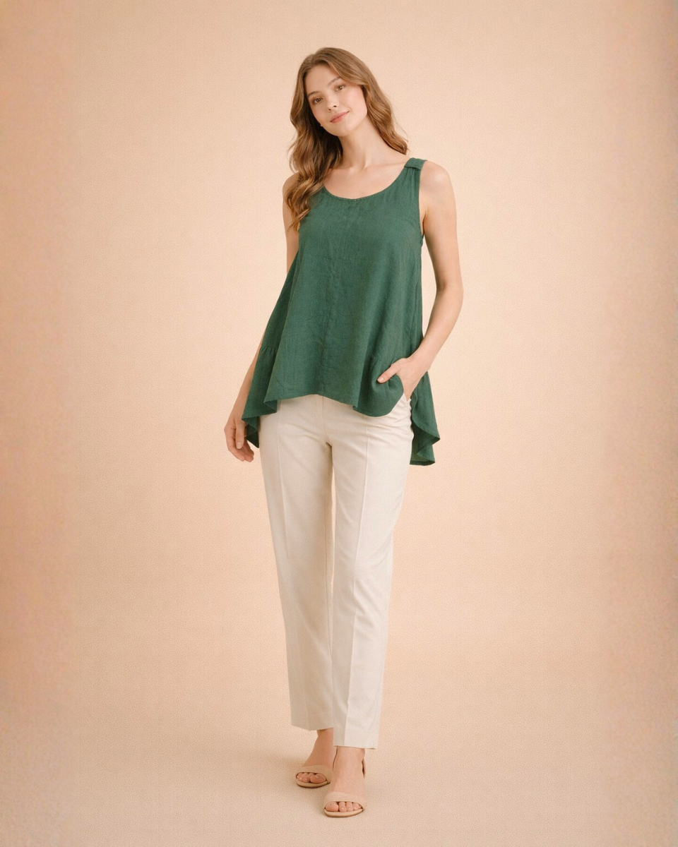 High-Low Jute-Cotton Tunic