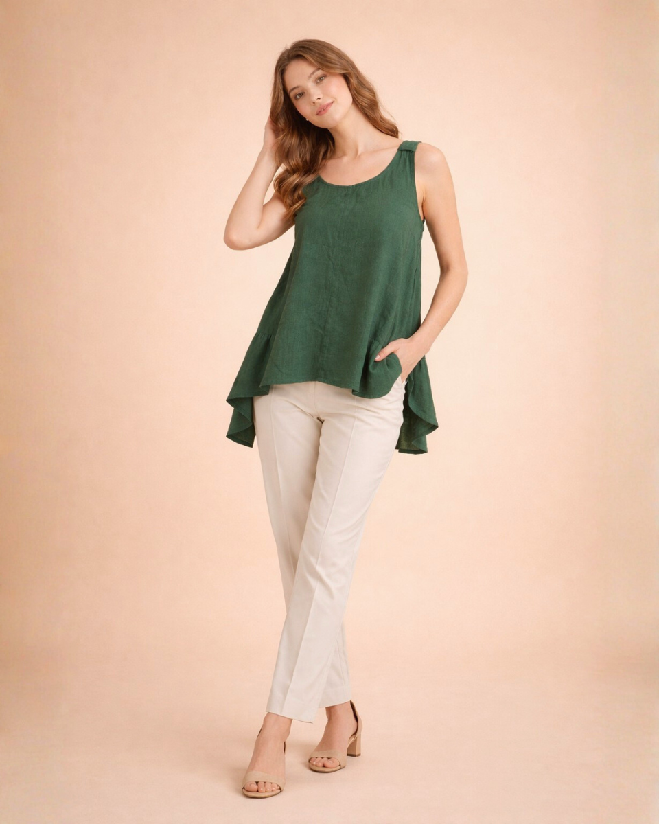 High-Low Jute-Cotton Tunic
