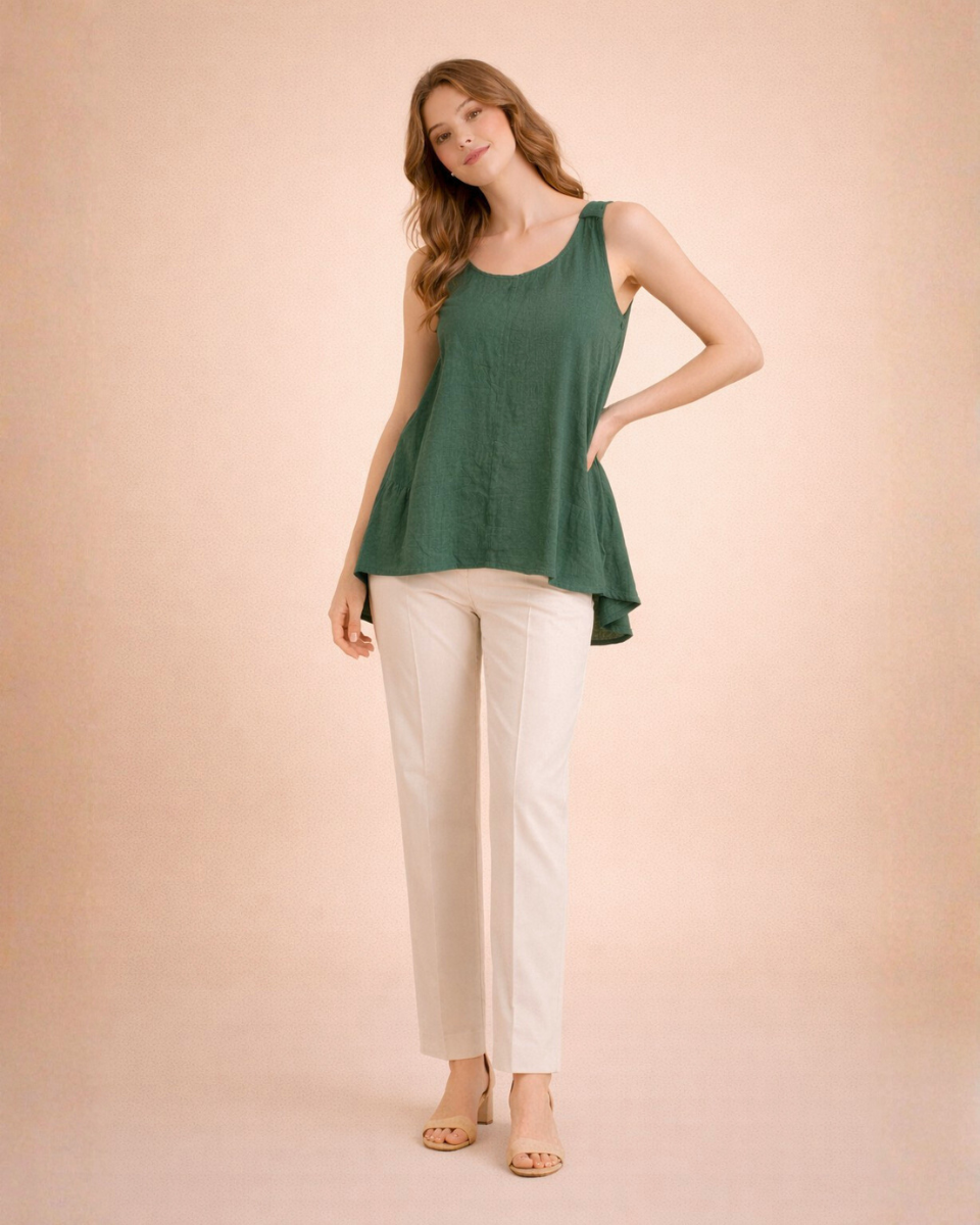 High-Low Jute-Cotton Tunic