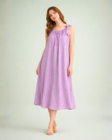 The Lavender Drift: Tencel Tie-Shoulder Dress