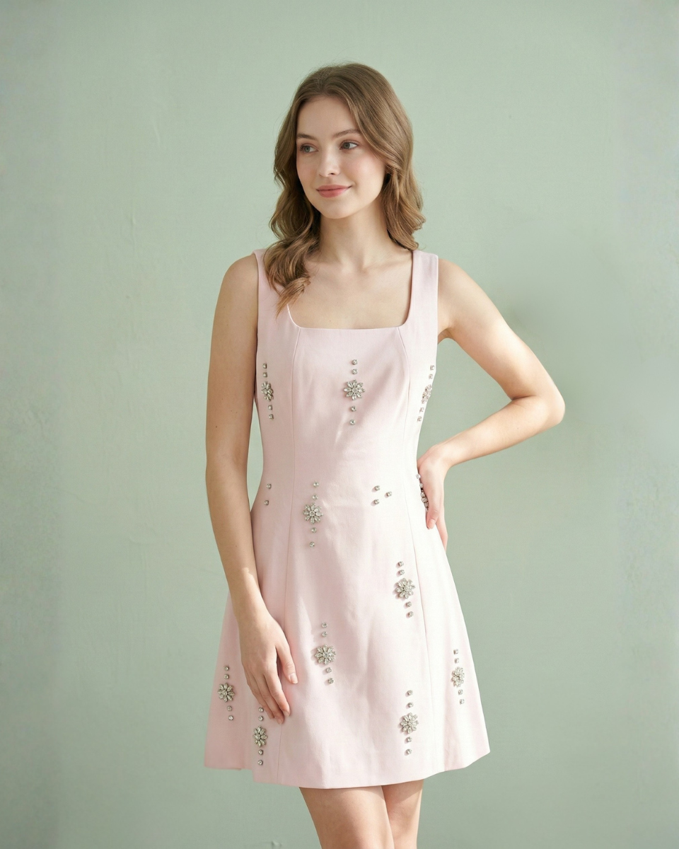 Mini Dress with cristal emblishment