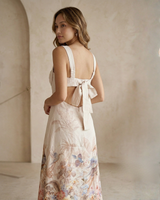 Ivory Garden Printed Imported Fabric Dress