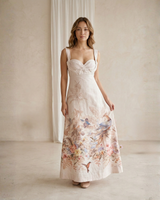 Ivory Garden Printed Imported Fabric Dress