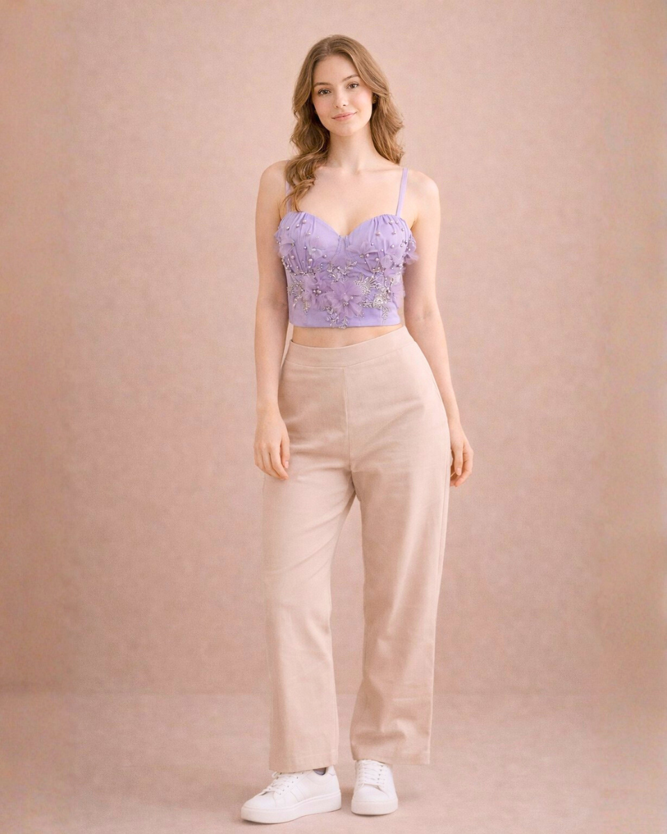 Lavender Bloom Corset Top
