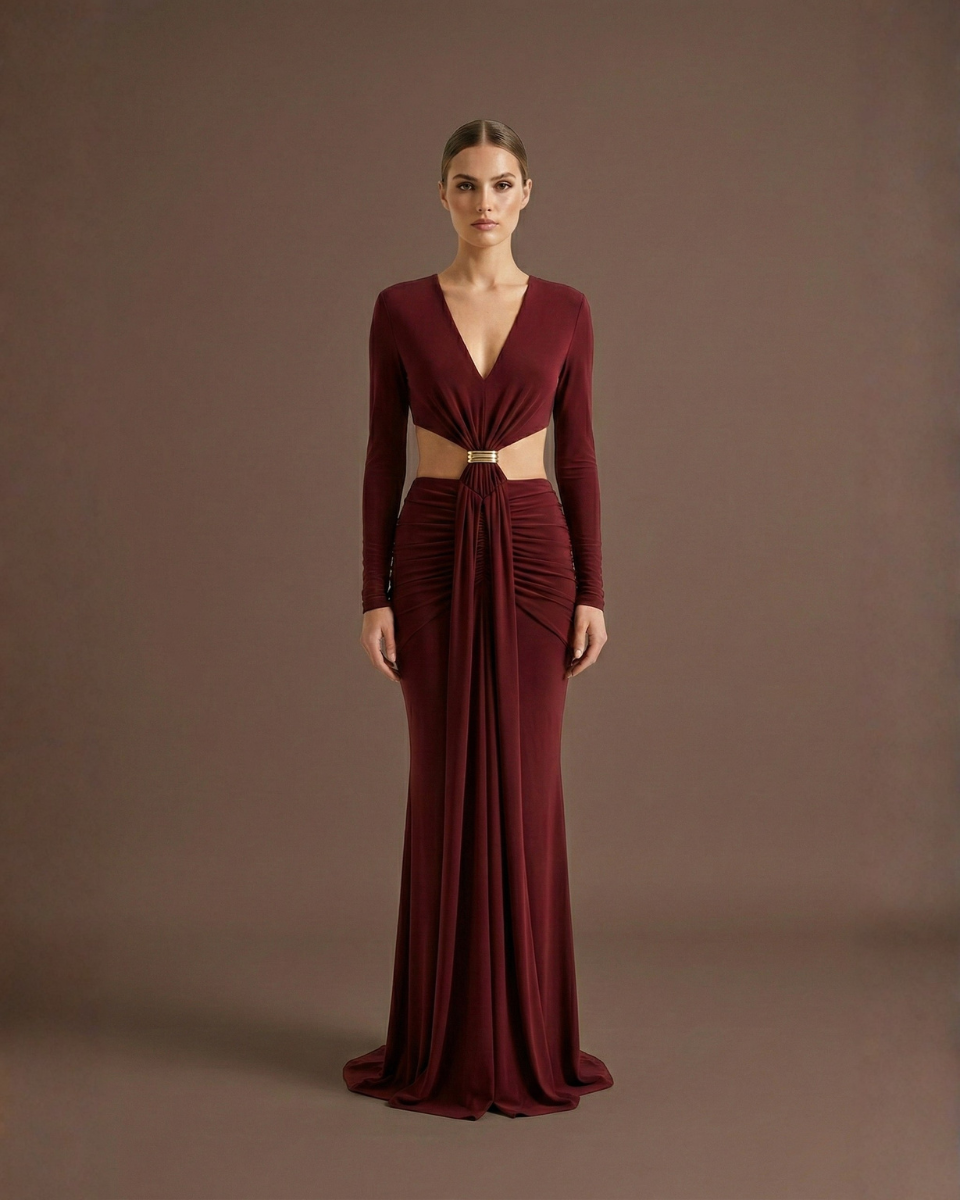 Crimson Wine Gown