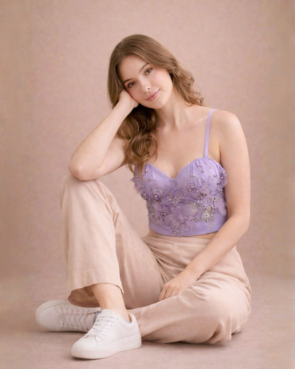 Lavender Bloom Corset Top
