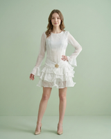 Angel Aura Ruffle Mini Dress