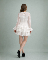 Angel Aura Ruffle Mini Dress