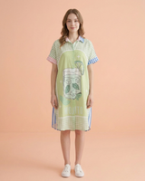 Fresh Mojito Printed Shirt Dress