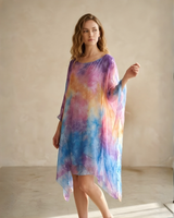 Rainbow Dream Tie-Dye Kaftan Dress