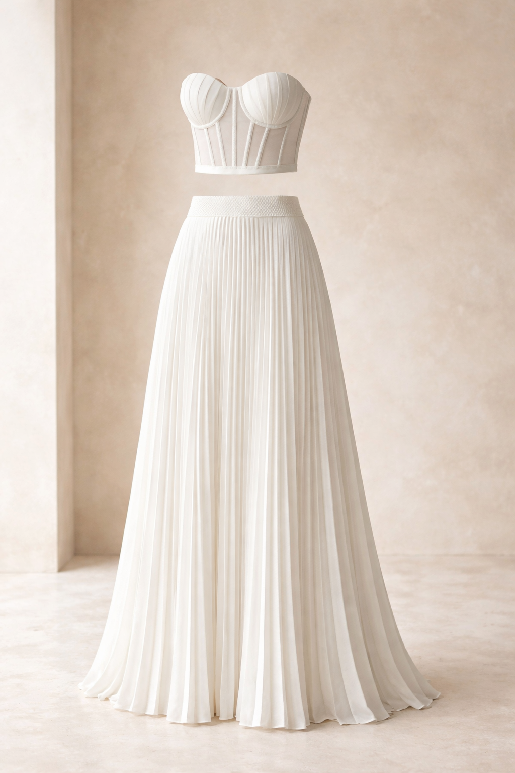 Pearl Shine Pleated Skirt