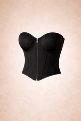 Black Sculpted Corset Top