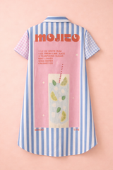 Fresh Mojito Printed Shirt Dress
