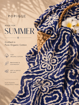 Blue Printed Organic Cotton Summer Dress